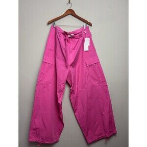 Good American Womens Cargo Pants Size 5 (2XL) Pink Cotton Parachute